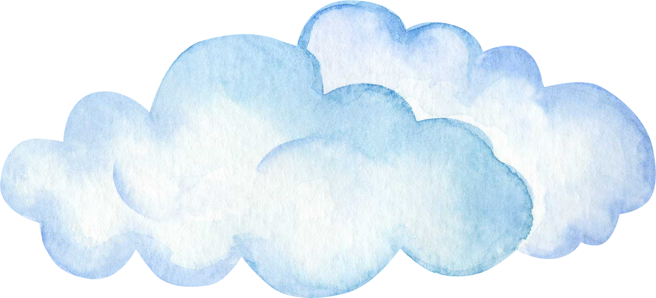 Cloud Blue Watercolor Illustration